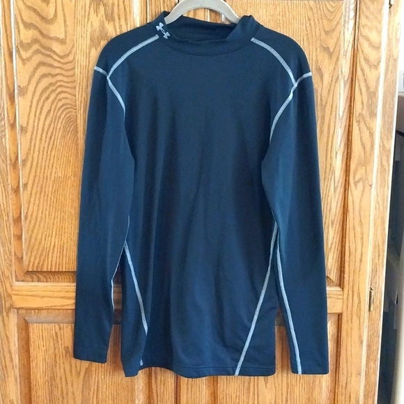Under Armour Other - Under Armor Men's Cold Gear Fitted Compression Shirt Black Size Large Mock Neck